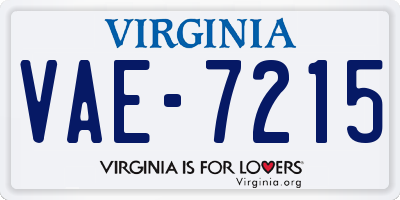 VA license plate VAE7215