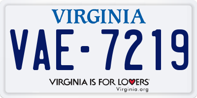 VA license plate VAE7219