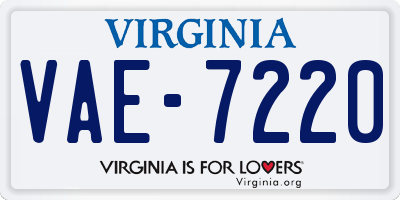 VA license plate VAE7220