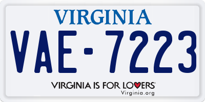 VA license plate VAE7223