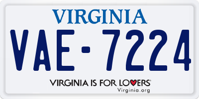 VA license plate VAE7224