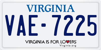 VA license plate VAE7225
