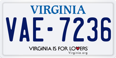 VA license plate VAE7236