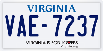 VA license plate VAE7237