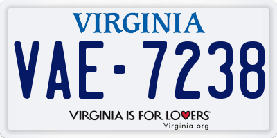 VA license plate VAE7238