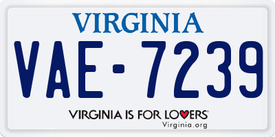 VA license plate VAE7239