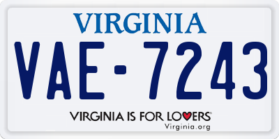 VA license plate VAE7243