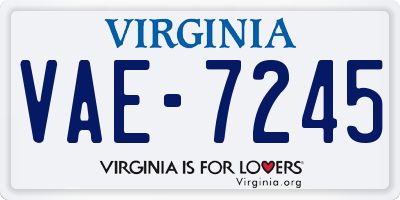 VA license plate VAE7245