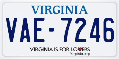VA license plate VAE7246