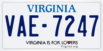 VA license plate VAE7247