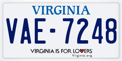VA license plate VAE7248