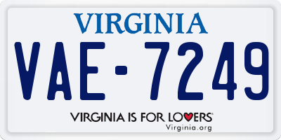 VA license plate VAE7249