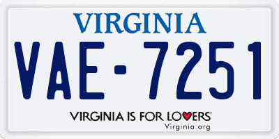 VA license plate VAE7251