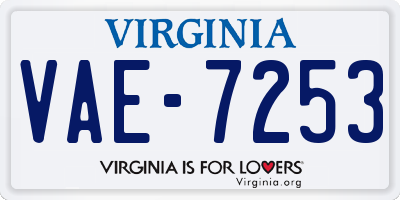 VA license plate VAE7253