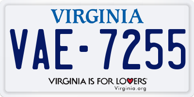 VA license plate VAE7255