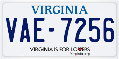 VA license plate VAE7256