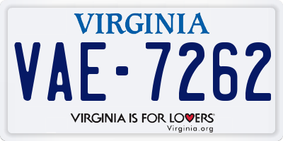 VA license plate VAE7262
