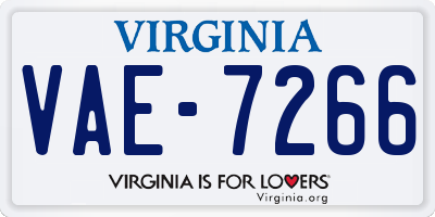 VA license plate VAE7266