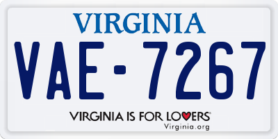 VA license plate VAE7267