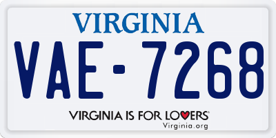 VA license plate VAE7268