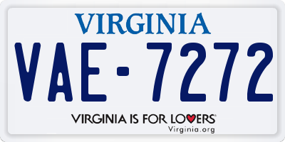 VA license plate VAE7272