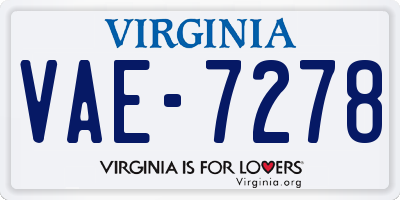 VA license plate VAE7278