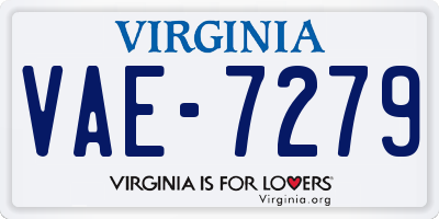VA license plate VAE7279