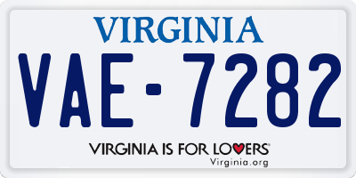 VA license plate VAE7282