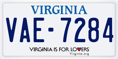 VA license plate VAE7284