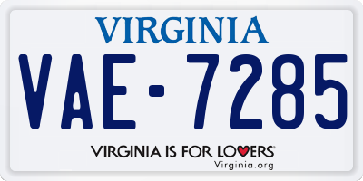 VA license plate VAE7285