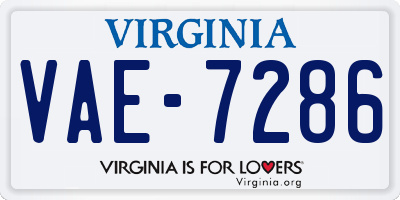 VA license plate VAE7286