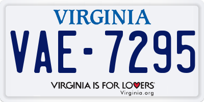 VA license plate VAE7295