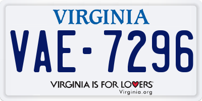 VA license plate VAE7296