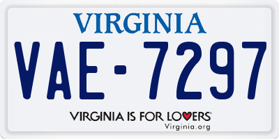 VA license plate VAE7297