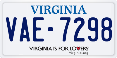 VA license plate VAE7298