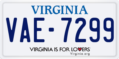 VA license plate VAE7299