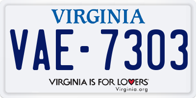 VA license plate VAE7303
