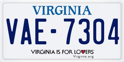 VA license plate VAE7304