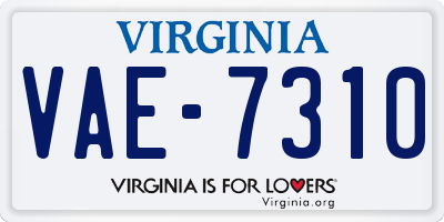 VA license plate VAE7310