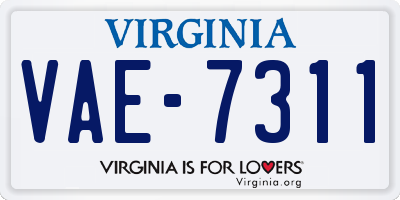 VA license plate VAE7311