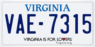 VA license plate VAE7315