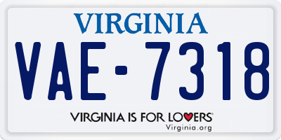 VA license plate VAE7318