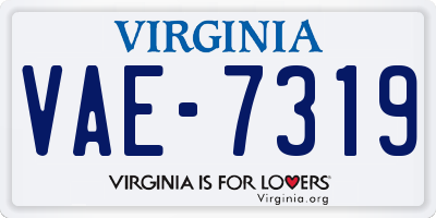 VA license plate VAE7319