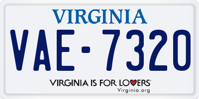 VA license plate VAE7320