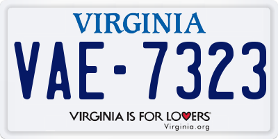 VA license plate VAE7323