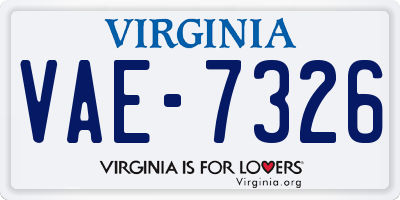 VA license plate VAE7326