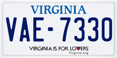 VA license plate VAE7330