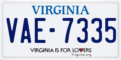 VA license plate VAE7335