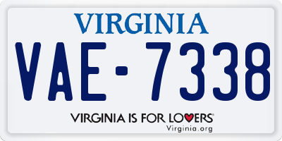VA license plate VAE7338