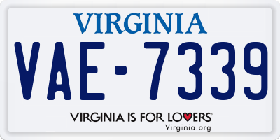 VA license plate VAE7339